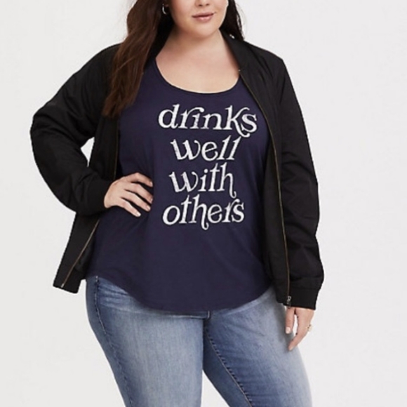 Torrid Drinks Well With Others Slim Fit Tank - Picture 2 of 9